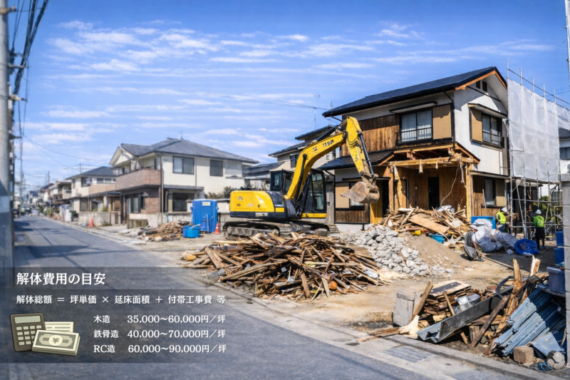 空き家の解体費用はいくらかかる？目安となる平均坪単価