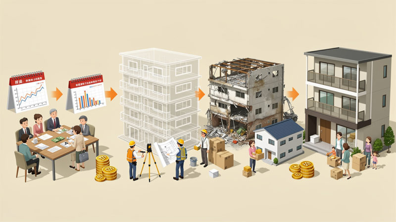 マンション建て替えの流れと費用発生のタイミング